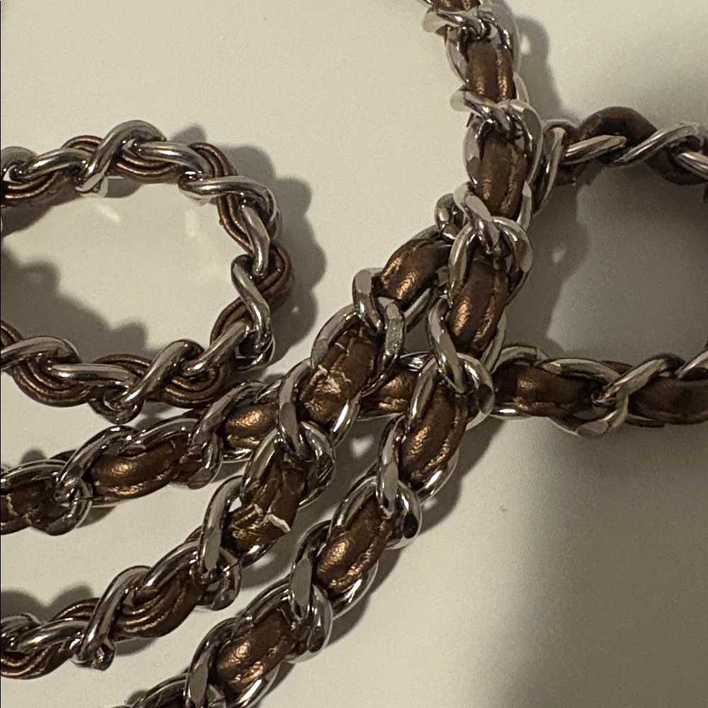 BCBGeneration Bronze Quilted Crossbody With Chain Woven Strap - Picture 14 of 14